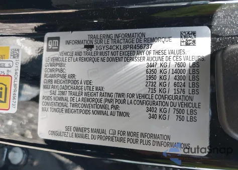 2023 Cadillac Escalade 4Wd Premium Luxury from USA, damaged, VIN 1GYS4CKL8PR456737